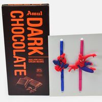 Spider Man Special Two Rakhis for Kids with Delicious Dark Chocolate of Choco Beans By Amul