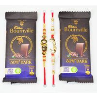 Set of Bro Written Rakhis with Bournville Chocolate Small Pack of 2