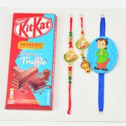 Kitkat Dessert Delight Chocolate with Family Set of Rakhis