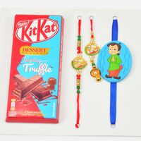 Kitkat Dessert Delight Chocolate with Family Set of Rakhis