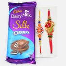 Zardosi Work Amazing Design Brother Rakhis with Oreo Chocolate 