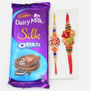 Zardosi Work Amazing Design Brother Rakhis with Oreo Chocolate 