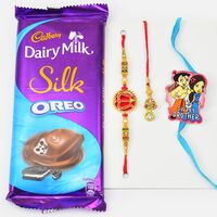 Cadbury Oreo Chocolate with Bhaiya Bhabhi and Sweet Brother Kid Rakhi Hamper