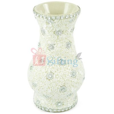 Amazing Diamond Studded White Flower Pot