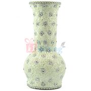 Beautifully Crafted Diamond Studded Flower Pot in White