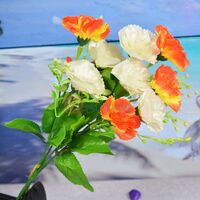 Beautiful Orange and White Artificial Flower Plant
