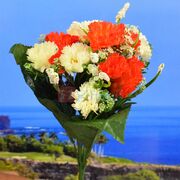 Amazing Red and White Artificial Decorative Flower Plant