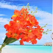Awesome Red Flower with Buds Decorative Plant