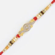 Jaipur Design Silver and Golden Colored Rakhi