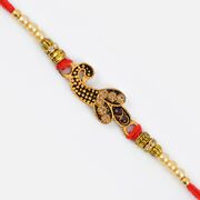 Kundan Work Peacock Design Rakhi with Different Beads