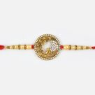 Circular shape Studded diamond Peacock Rakhi