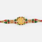 Meena Work Ganesh Golden Rakhi 