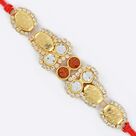 Superb Diamond Golden Designer Rakhi