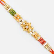 Zig-Zag Diamond Golden Rakhi