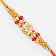 Golden Floral with Diamond Designer Rakhi