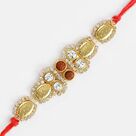 Majestic Diamond Golden Designer Rakhi