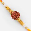 One Big Rudraksha Golden Polki Rakhi