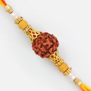 One Big Rudraksha Golden Polki Rakhi