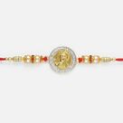 Circular shape Diamond Design of lord Rama with multi design beads Rakhi