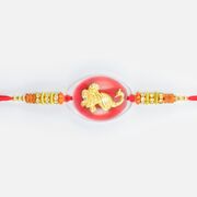 Golden Color Peacock in Transparent Glass New Design Antique Rakhi
