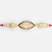 Brother Written New Design Stylish Oval Shape Jewel Designer Rakhi