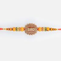 Colorful Jewel and Beads in Mauli Thread Designer Bro Rakhi for Brother