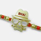 Fancy Mustache and Goggles Design Detective Bhai Look Beads Designer Rakhi for Brother