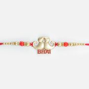 New Modern Style Looking Mustache Designer Pearl and Beads Rakhi for Brother