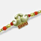 New Modern Style Looking Mustache Designer Pearl and Beads Rakhi for Brother