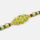 Flower Between Two Triangles Unique Looking Beads Designer Rakhi