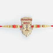 Amazing Bro Written New Beard Style Pearl Designer Rakhi for Brother
