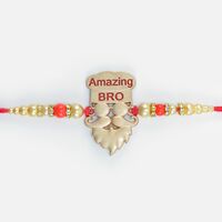 Amazing Bro Written New Beard Style Pearl Designer Rakhi for Brother