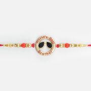 World Best Brother Written Goggles and Ring Shape Design Rakhi