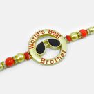 World Best Brother Written Goggles and Ring Shape Design Rakhi