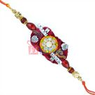 Fabulous Maroon Special Satin Base Mauli and Beads Designer Rakhi