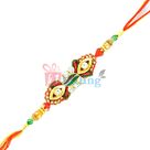 Multi Design Zardozi Work Beads and Diamond Stone Rakhi