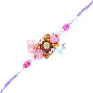 Blue Impressions of Blue, Pink and Golden Designer Rakhi