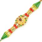 Holy Aura of Shyam Ji - Golden Diamond Desiger Rakhi
