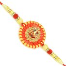 Golden Mauli Work Traditional Designer Rakhi