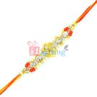 Luxurious Pearl and Diamond Special Golden Beads Rakhi