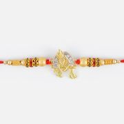 Graceful Design Lord Krishna Silver Base Rakhi 