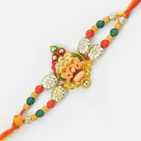 Aristocratic and Colorful Beads Fancy Mauli Rakhi for Brother