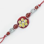 Stylish Glass Golden Base Fancy Rakhi 