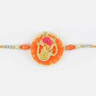 Auspicious designer golden om and lord ganesha Rakhi for brother