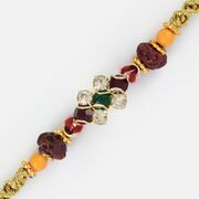 Pyar ka Bandhan- Rakhi in Black and White Diamonds with Beads