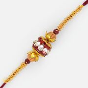 Sandalwood Beads Zardosi Special Rakhi with Diamonds