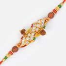 Designer Diamond Mauli Rakhi with Rudraksh and Sandalwood Beads