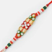 Beautiful Beads Fancy Diamond Rakhi for Brother