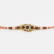 Rudraksh Special Diamond Mauli Zardosi Work Rakhi