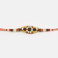 Rudraksh Special Diamond Mauli Zardosi Work Rakhi